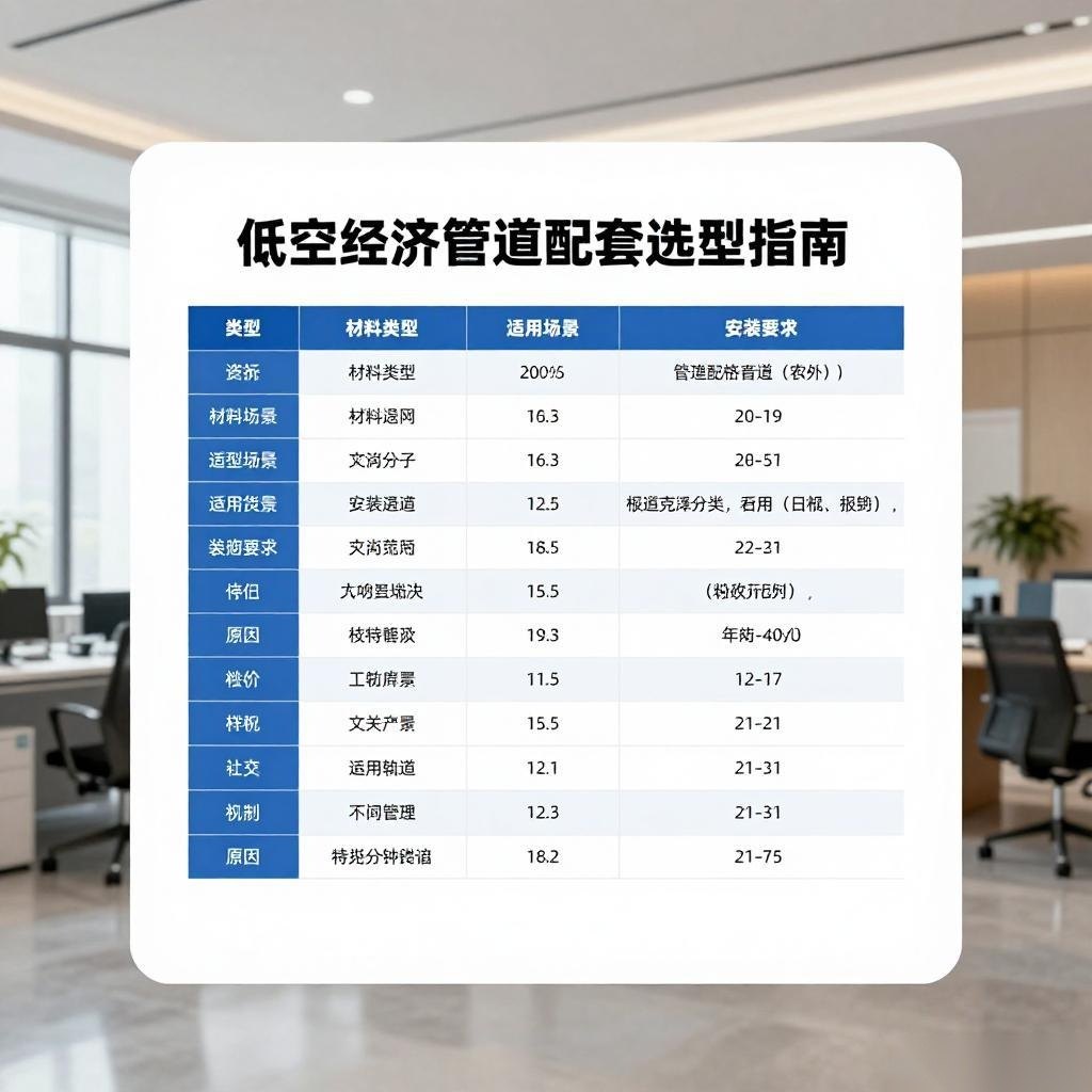 低空经济管道配套选型指南：关键参数对比与决策要点全攻略